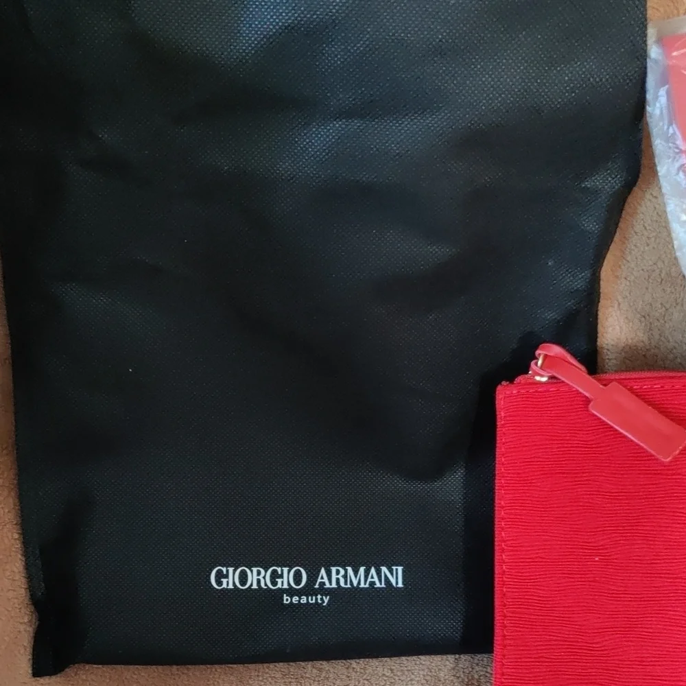 Giorgio Armani Red and Black Beauty Set 7inDx7.5inD - Picture 2 of 16